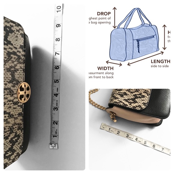 TORY Burch Chelsea Colorblock Snake Classic Flap Mini Crossbody Bag - Picture 14 of 16